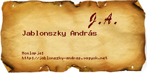 Jablonszky András névjegykártya