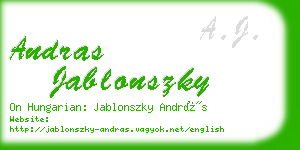 andras jablonszky business card